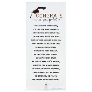 Dicksons Congrats On Your Graduation Cap Crisp Clear Glass Tabletop Sign Plaque - 1 of 3