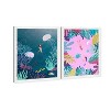 15" x 21" (Set of 2) Boho Plants and Ocean Framed Wall Art Prints Pink - Wynwood Studio: Modern Portrait Digital Art - 2 of 4