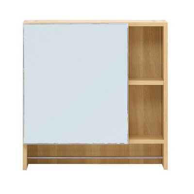 Chery Life Wall Mounted Bathroom Cabinet with Mirror, Over The Toilet Storage Cabinet with Shelves and Towel Rack