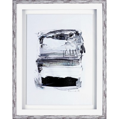 Multicolor Abstract Design Framed Artwork with White Frame