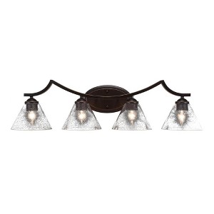 Toltec Lighting Zilo 4 - Light Vanity in  Dark Granite with 4" White Muslin Shade - 1 of 1