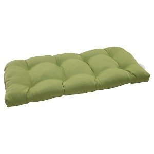 Outdoor Wicker Loveseat Cushion - Green Forsyth Solid