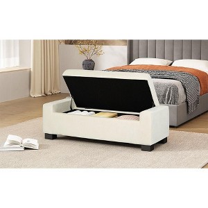 NicBex Ottoman with Storage Bench Storage Organizer in Textured Fabric Hinged Lid for Seating Hidden Storage for Entryway Bedroom - 1 of 4