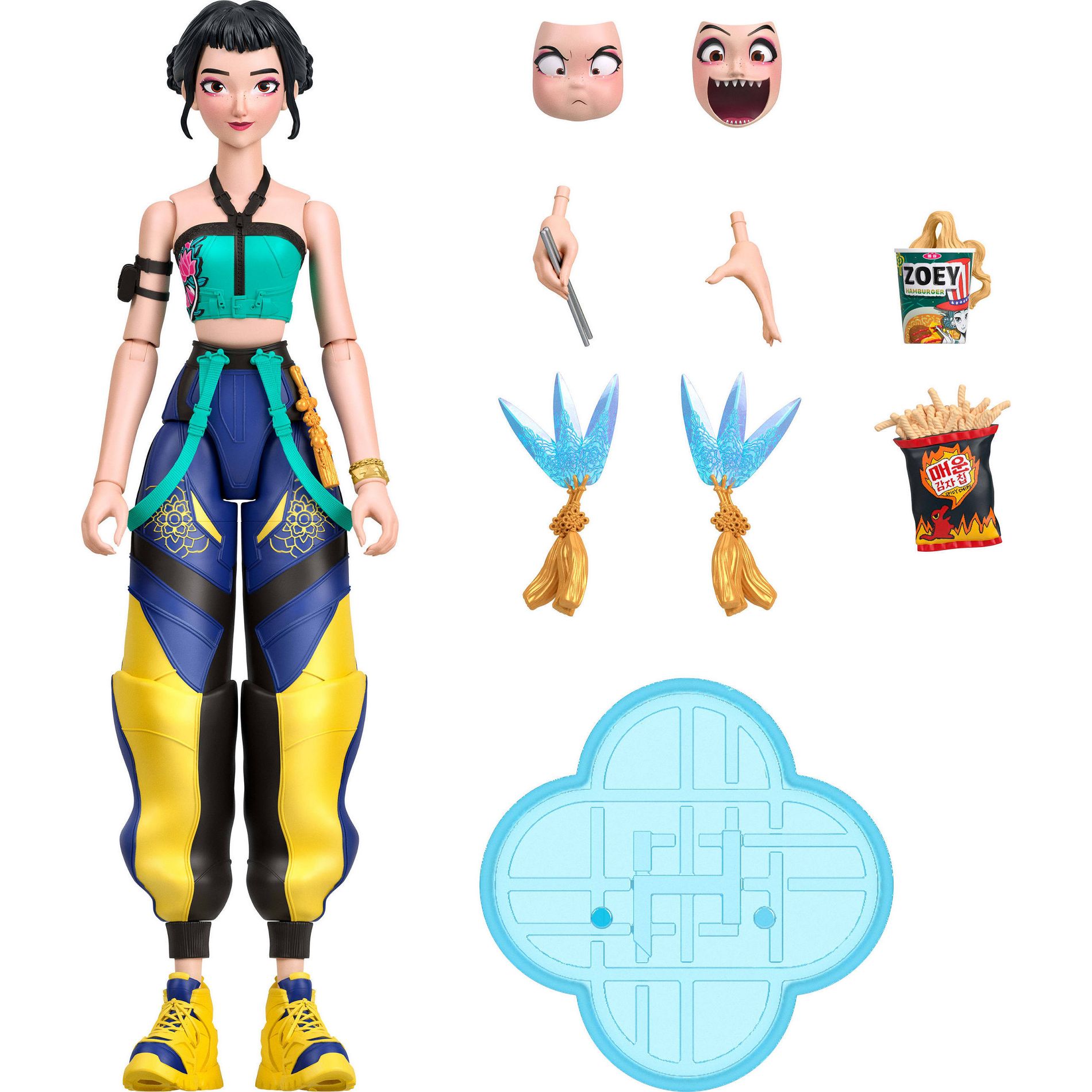 KPop Demon Hunters HUNTR/X Zoey 5.6" Action Figure with Accessories & Swappable Faces