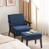 CAVINAS Linen Accent Chair with Mid-Height Backrest and Ottoman,Mid-Century Upholstered Living Room Chairs,Reading Chairs for Living Room - 2 of 4