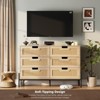 Natural Rattan 6 Drawer Dresser, Wooden Chest of Drawer, Farmhouse Storage Cabinet with Metal Legs - 3 of 4