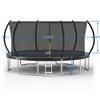 NAYSAYE Trampoline 16FT Pumpkin Shaped with Safety Net and 6 Support Poles for Outdoor Fun, Black, 192.00"*108.00"*5.51" - 4 of 4