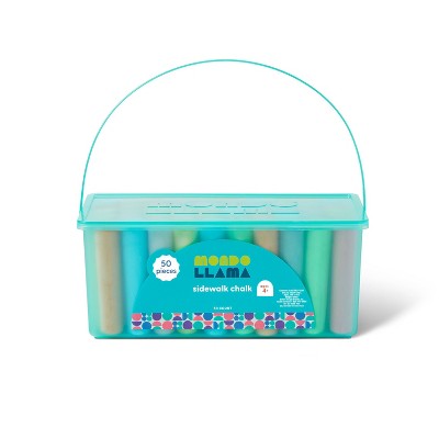 Photo 1 of 50ct Sidewalk Chalk Set with Teal Box - Mondo Llamax3