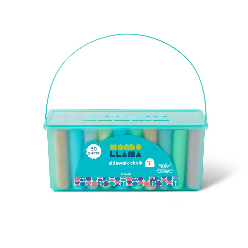 50ct Sidewalk Chalk Set Teal Box - Mondo Llama