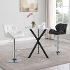 Simple Relax Round Metal Top Bar Table in Silver and Sandy Black - 4 of 4