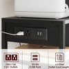 Under Desk Printer Stand with Wheels, 3-Tier Printer Table with Storage Shelves, Rolling Printer Cart with Power Outlets for Home Office, Black - 4 of 4