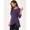 Allegra K Women's 3/4 Sleeve Round Neck Button Decor Casual Stretchy Tunic Tops - 2 of 4