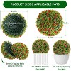 Acekool  Artificial Topiary Balls with Flowers, Large Hanging Faux Greenery for Indoor Outdoor Home, Garden, Porch, Wedding & Party Decor - 2 of 4