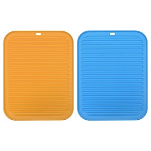 Unique Bargains Dish Drying Mat Set Reusable Sink Drain Pad Heat Resistant Suitable for Kitchen 2 Pcs - 1 of 4