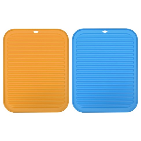 2X Soft Dish Kitchen Quick Drying Silicone Drain Pad Sink Protector Mat  Non-Slip