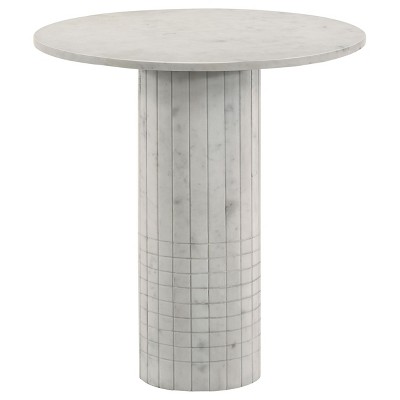 Coaster Home Furnishings Astoria Round Genuine Marble End Table White
