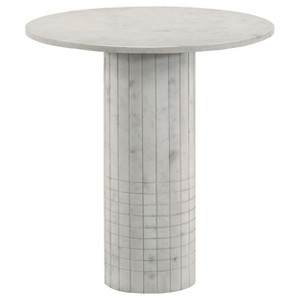 Coaster Home Furnishings Astoria Round Genuine Marble End Table White - 1 of 4
