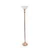 1-Light Torchiere Floor Lamp with Marbleized Glass Shade - Elegant Designs - 3 of 4