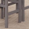 24/7 Shop At Home Gardenside Upholstered Square Counter Height Barstools, Wood Legs & Footrest: Light Gray/Beige - 3 of 4