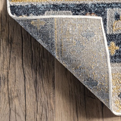 Shannon Beige and Multicolor Geometric Washable Area Rug 5' x 7'