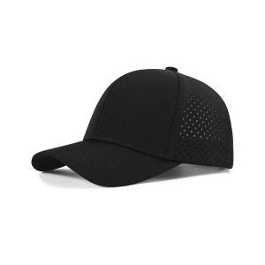 TIME HOLLOW Black Quick Dry Snapback Baseball Cap - 1 of 3