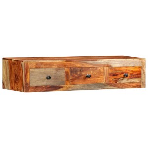 vidaXL Wall Console Table Brown Solid Sheesham wood Compact - 1 of 4