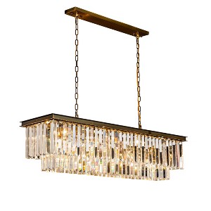 ALOADECOR 12-Light Modern Fringe Crystal Chandelier for Dining Room with Crystal Accents - 1 of 4