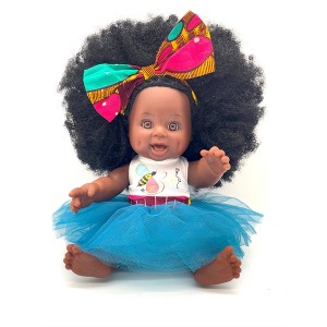 Orijin Bees Fro Love 12" Baby Bee Doll - Black Hair with Brown Eyes - 1 of 4