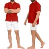 HAPPY BAY Men's Short Sleeve Button Down Casual Collar Camp Summer Beach Shirts Business Dress Shirts Vacation Solid Shirts with Pocket - 3 of 4