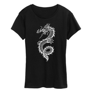 Women's - Instant Message - Chinese Dragon White Short Sleeve Graphic T-Shirt - 1 of 4
