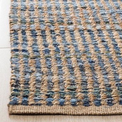 Cape Cod Blue and Natural Jute Flat Woven Area Rug