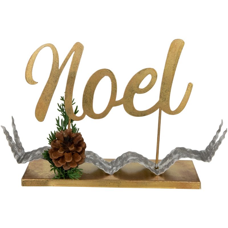 Northlight 11" Pine and Pine Cone "NOEL" Tabletop Christmas Decor, 1 of 8