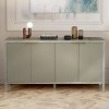 TiramisuBest Retro 3-Door Sideboard with Large Storage Space，Rattan Doors and Metal Handles, Accent Cabinet for Living and Hallway (Antique Black) - 2 of 4