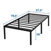 Twin XL Metal Bed Frame - 14� High, 2000lbs Support, Underbed Storage, Easy Assembly, No Box Spring, Black - 4 of 4