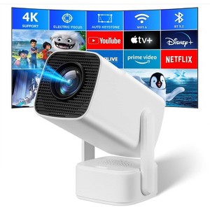 Mlchdykcp Mini Portable 4K Projector, SEPYMP VideoProjector, Independent 5 Watts Speaker, HD 1080P, 350 ANSI, Android 11 - 1 of 4