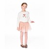 Deux par Deux Girl Organic Cotton Long Sleeve T-Shirt Off-White with Hot Chocolate - 2 of 4