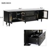 Retro Design TV Stand with Fluted Glass Doors for TVs Up to 78'', Media Console with 2 Drawers and Cabinets, Elegant Entertainment Center - 4 of 4