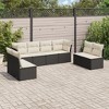 vidaXL 8 Piece Patio Sofa Set with Cushions - Black and Cream Without Table - 2 of 4