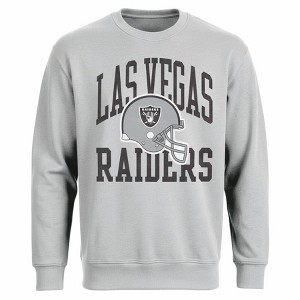 NFL Las Vegas Raiders Men's Gray Long Sleeve Crew Fleece