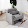 CAVINAS Minimalist Single Sofa Chair with Arms and Pillow, Teddy Fleece Armchair, Accent Chair for Living Room, Bedroom - 2 of 4