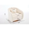 Kumasinova Modern 360° Swivel Chair, Comfy Pumpkin-Shaped Barrel Chair, Fabric Accent Chair, Solid Wood Base Sofa Chair, Armchair for Living Room - 3 of 4