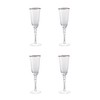 Gulches D2.8×8.7" Silver Rim Crystal Flute Glasses Set of 4 - 2 of 4