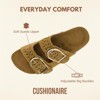 CUSHIONAIRE Cashew Slip On Suede Womens Sandals - Braided Double-Strap Design with Adjustable Big Buckle Sandals for Women - 3 of 4