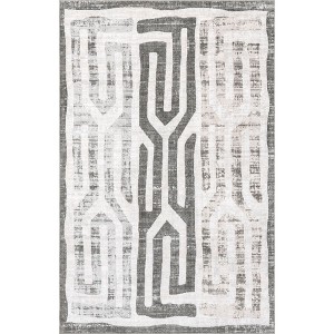 Nuloom Erikka Geometric Stripes Pet Friendly Machine Washable Area Rug - 1 of 4