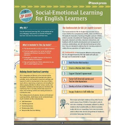 Tesol Zip Guide: Social-Emotional Learning for English Learners - by  Debbie Zacarian (Paperback)