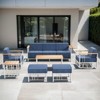 Belord Metal Outdoor Furniture Set with Swivel Chairs, 7 Pieces Patio Furniture Set with 6" Thick Cushions Swivel Chair and 10" Thick Cushions Couch - 3 of 4