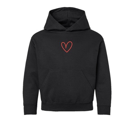 The Juniper Shop Embroidered Hand Drawn Heart Youth Graphic Hoodie