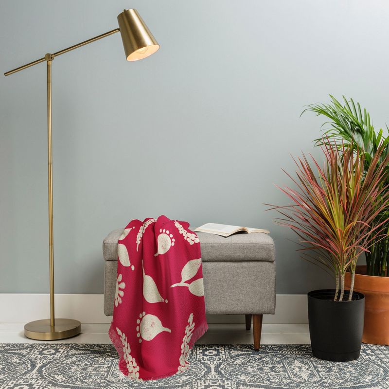Viviana Gonzalez Floral Magenta vibes Woven Throw Blanket - Deny Designs, 2 of 3