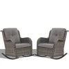 Gymojoy Outdoor Rocking Chair Rattan Rocker Chairs with Cushion - 3 of 4