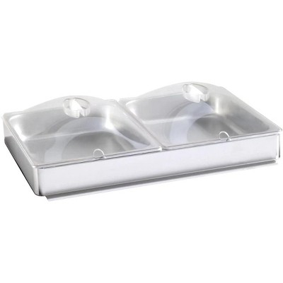 Broil King 1/2 Size Inset Accessory Package: Two 4.3 qt. Pans + Plastic Lids & PS-TBS Pan Holder - INBS-2P